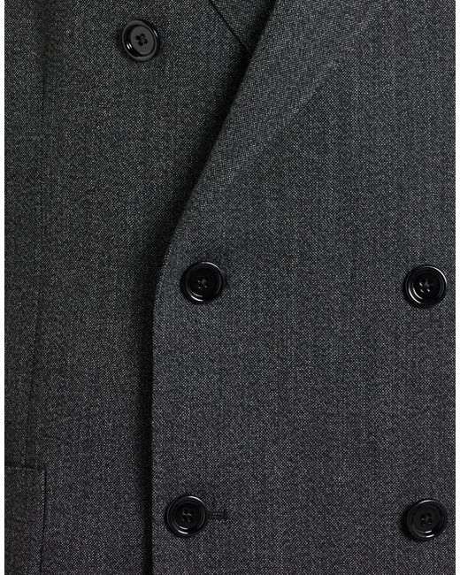 Lardini Gray Charcoal Suit Polyester, Wool, Elastane for men