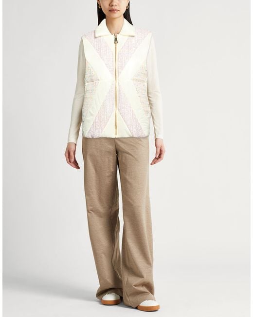 Khrisjoy White Cream Vest Cotton, Acrylic, Polyester, Polyamide