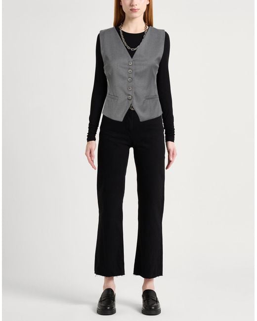 Haveone Gray Tailored Vest Polyester, Viscose, Elastane