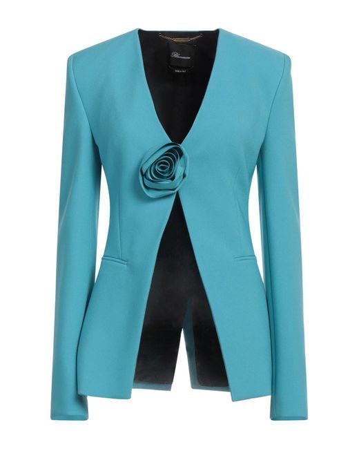 Blumarine Blue Jacket Polyester, Elastane