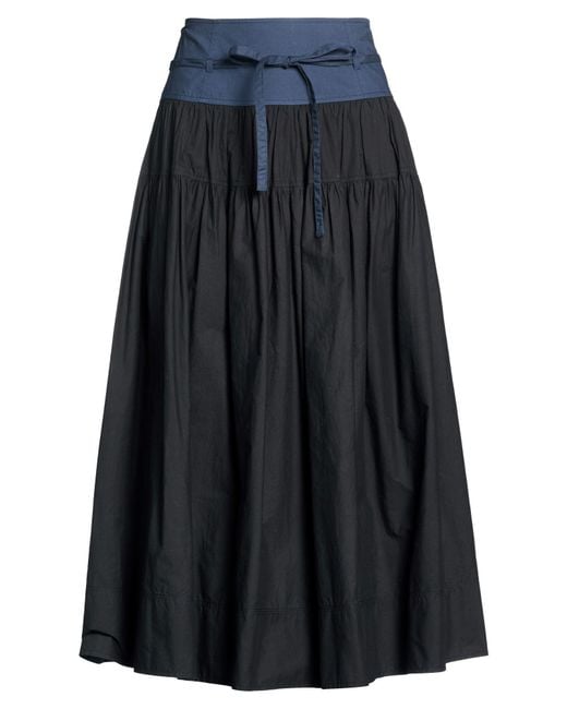 Ulla Johnson Blue Midnight Midi Skirt Cotton