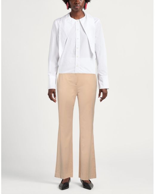 Circolo 1901 Natural Flared Cotton-Blend Button Pants