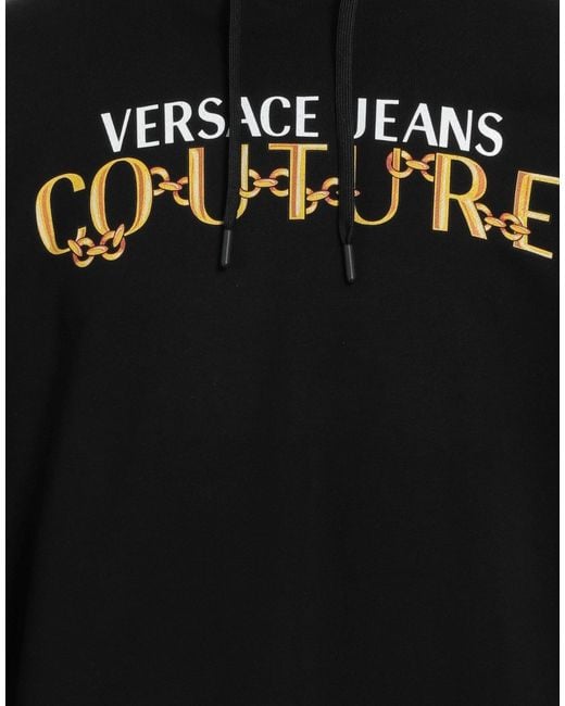 Versace Jeans Couture Black Sweatshirt Cotton, Elastane for men