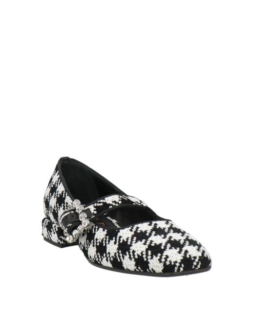 J.A.P. JOSE ANTONIO PEREIRA Black Ballet Flats Textile Fibers
