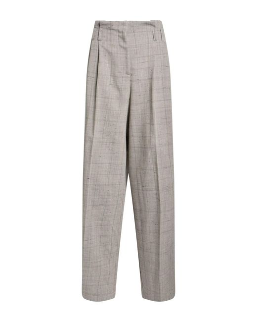 Semicouture Gray Light Pants Virgin Wool, Viscose