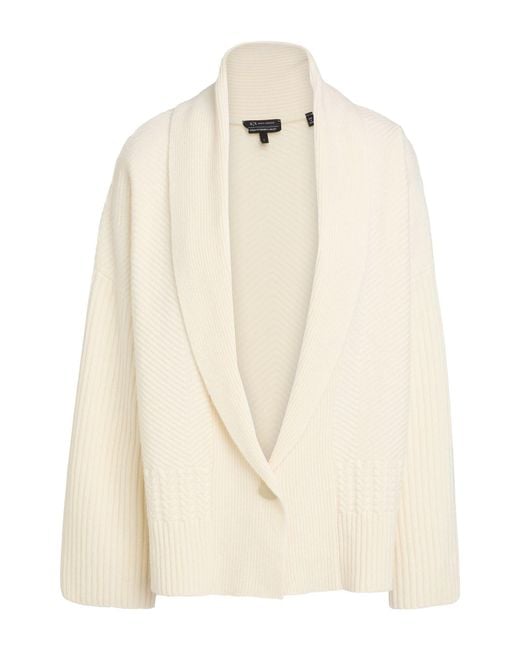 ARMANI EXCHANGE Natural Ivory Cardigan Wool, Polyamide