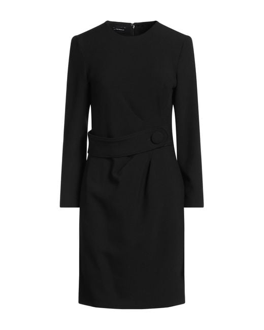 Emporio Armani Black Mini Dress Polyester, Viscose, Elastane
