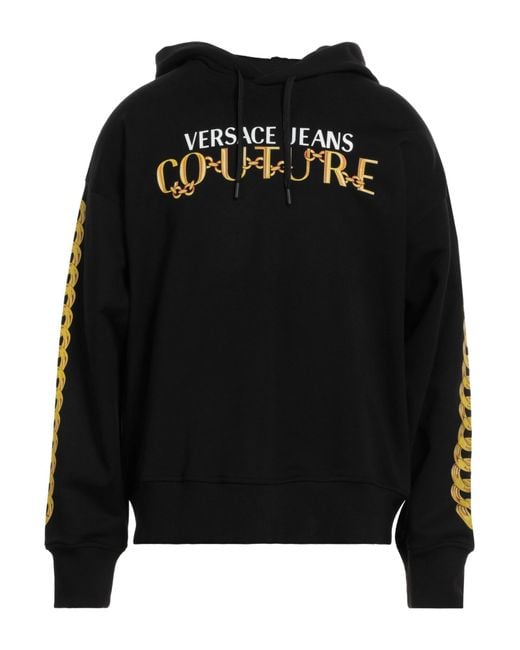 Versace Jeans Couture Black Sweatshirt Cotton, Elastane for men