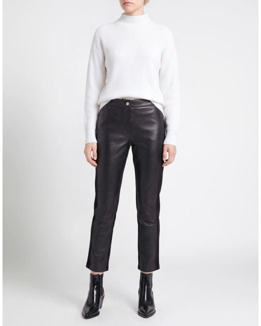 Pinko Black Pants Sheepskin