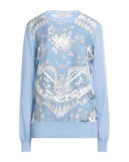 Emilio Pucci Blue Light Sweater Silk, Virgin Wool