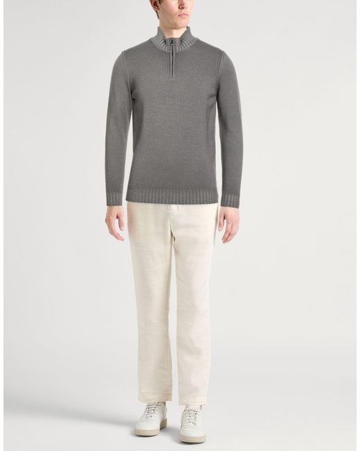Moorer Gray Lead Turtleneck Virgin Wool for men