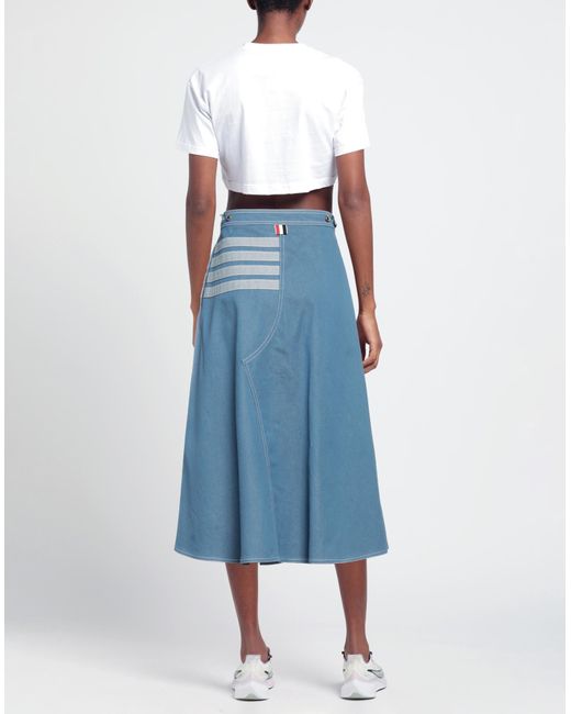 Thom Browne Blue Denim Skirt