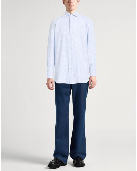 Caruso Blue Shirt Cotton for men