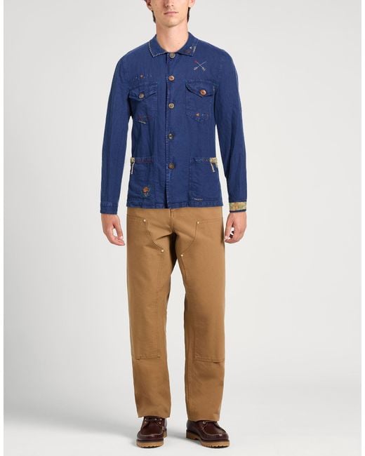 Bob Blue Jacket Linen, Cotton for men