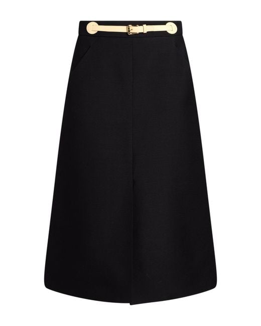 Valentino Garavani Black Midi Skirt