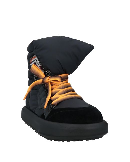 Emporio Armani Black Ankle Boots Textile Fibers, Leather for men
