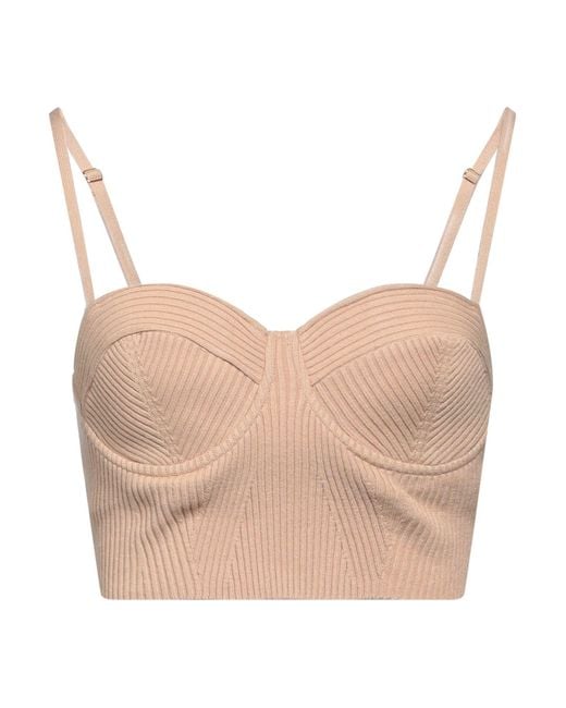 Elisabetta Franchi Natural Sand Top Viscose, Polyester, Polyamide