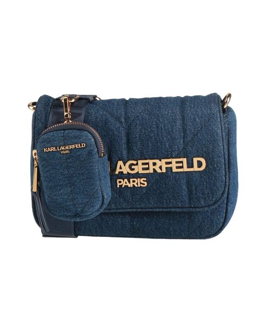 Karl Lagerfeld Blue Cross-Body Bag Cotton