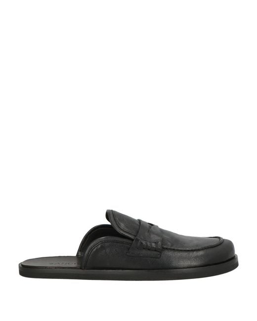 Sangue Black Mules & Clogs Leather for men
