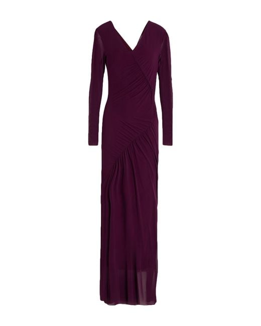 Rebel Queen Purple Burgundy Maxi Dress Polyamide, Elastane