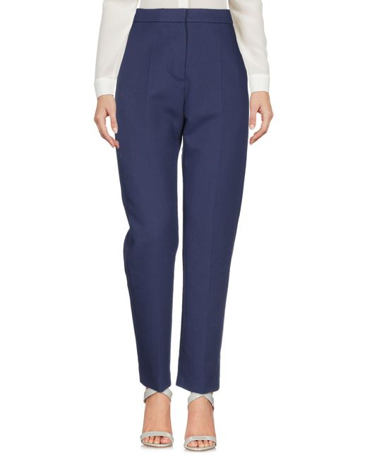 Maison Rabih Kayrouz Blue Pants Cotton, Virgin Wool