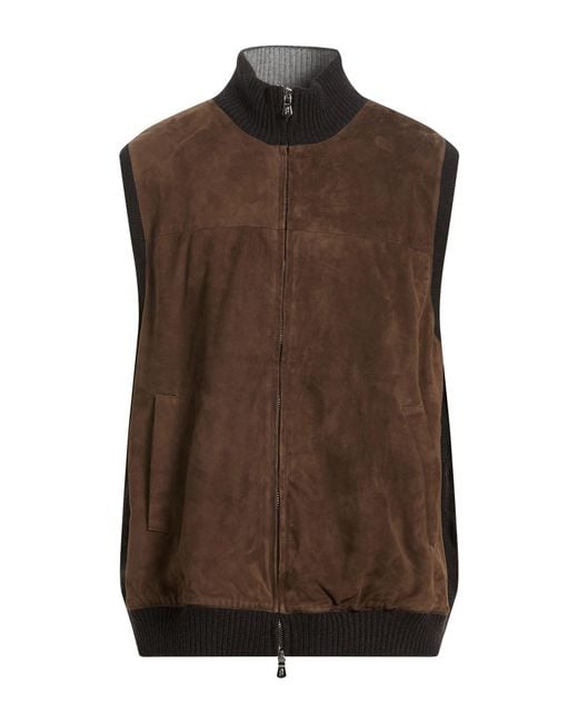 Fedeli Brown Gilet for men
