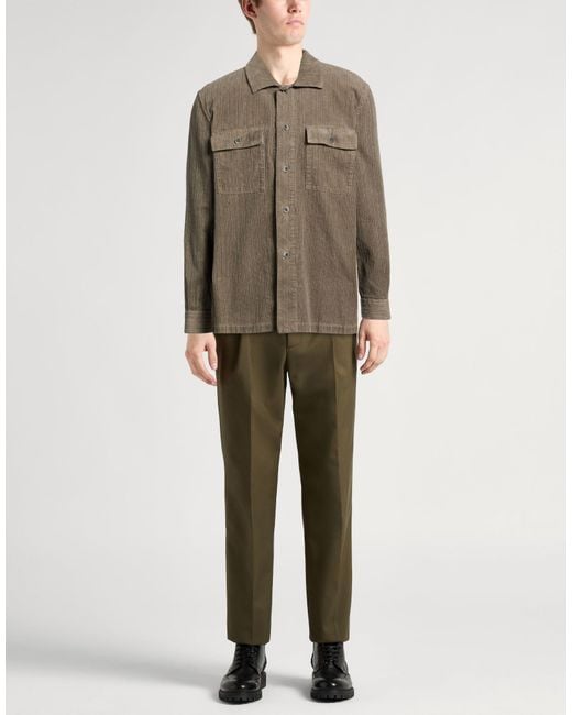 120% Lino Brown Shirt Cotton for men