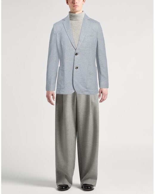 Agnona Gray Azure Blazer Linen, Cotton for men
