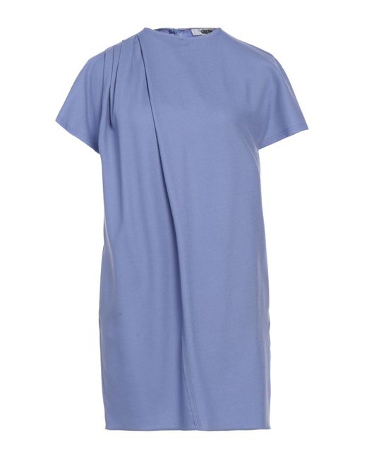 Grifoni Blue Mini Dress Virgin Wool, Elastane
