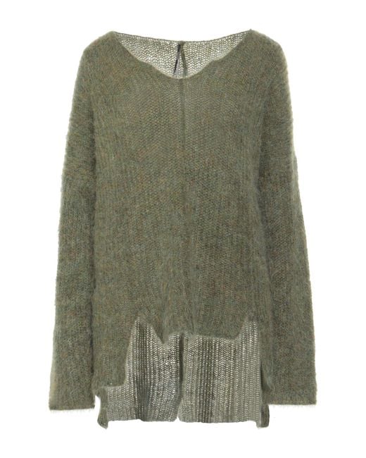 Masnada Green Military Sweater Mohair Wool, Polyamide, Wool
