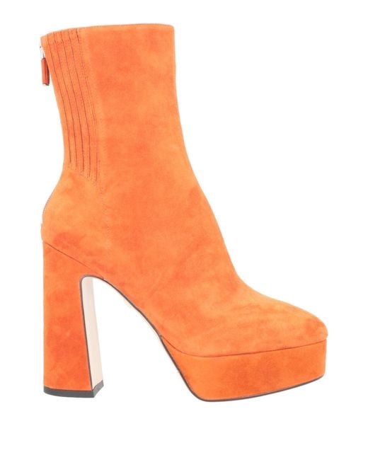 Lola Cruz Orange Ankle Boots