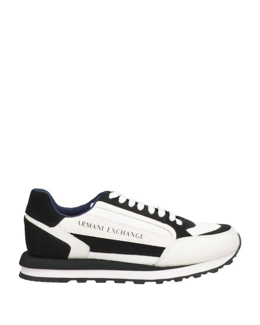 ARMANI EXCHANGE White Sneakers Leather, Textile Fibers for men