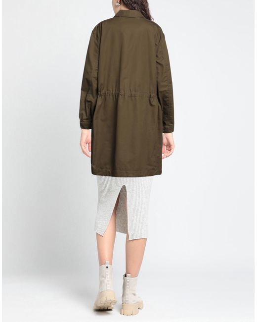 MHL.◆MILITARY COTTON NYLON CANVAS/3/コットン/KHK/595-3210505/タグ付 MHL by Margaret Howell Overcoat \u0026 Trench Coat Cotton, Polyamide in