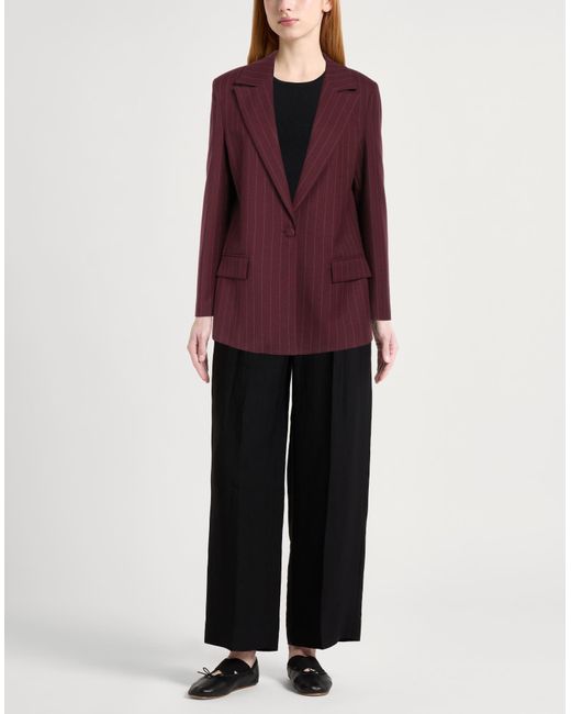 Cristinaeffe Purple Burgundy Blazer Polyester, Viscose, Elastane