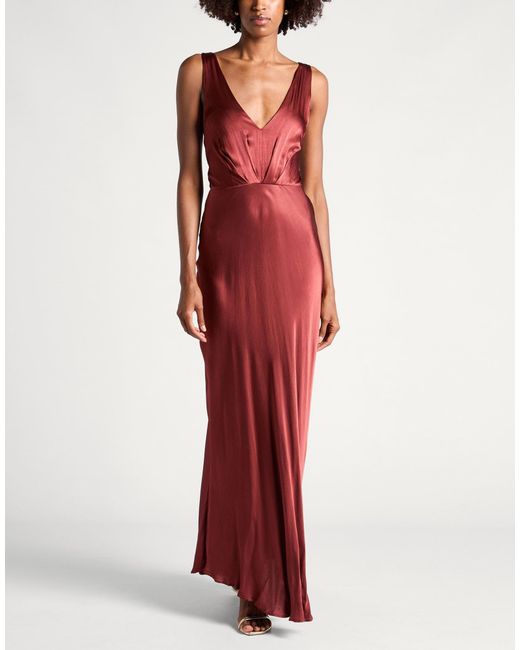 Maliparmi Red Rust Maxi Dress Viscose