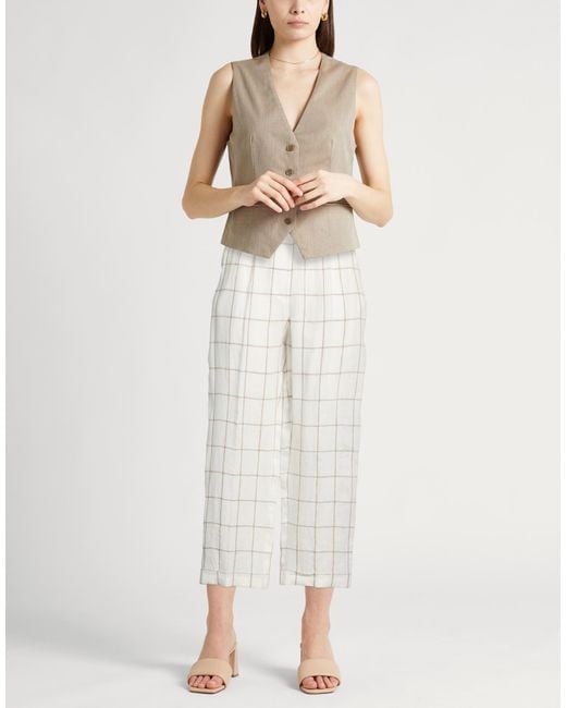 Peserico White Pants Linen