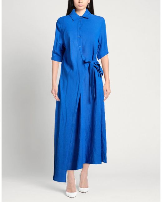 J'M DESIGN Blue Bright Maxi Dress Viscose, Linen