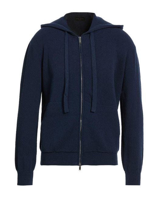 Roberto Collina Blue Midnight Cardigan Cotton, Polyamide for men