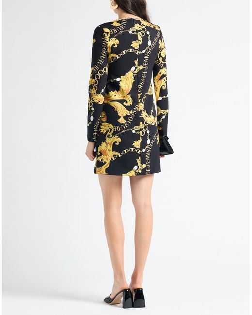 Versace Jeans Couture Black Mini Dress Polyester, Elastane