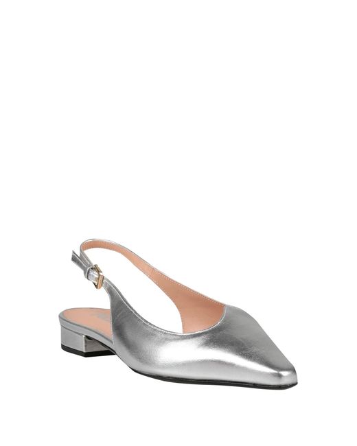 Pollini White Ballet Flats Leather