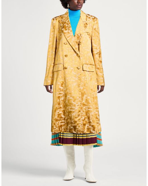 WEILI ZHENG Metallic Overcoats & Trench Coats