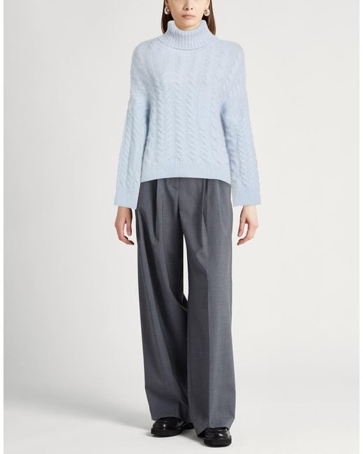 Alysi Blue Crème Sky Turtleneck Mohair Wool, Polyamide, Elastane