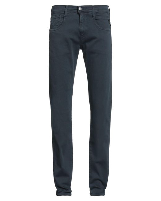 Replay Blue Hyperflex Pants Cotton, Elastomultiester, Elastane for men