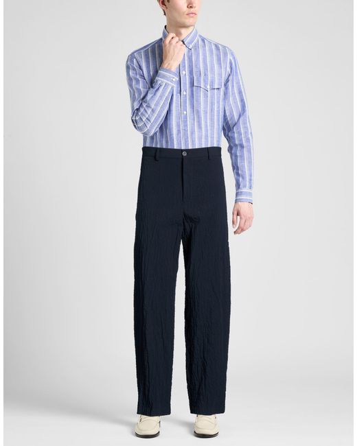 Emporio Armani Blue Midnight Pants Cotton, Elastane for men