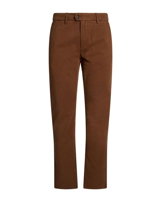 Teleria Zed Brown Pants Cotton, Elastane for men