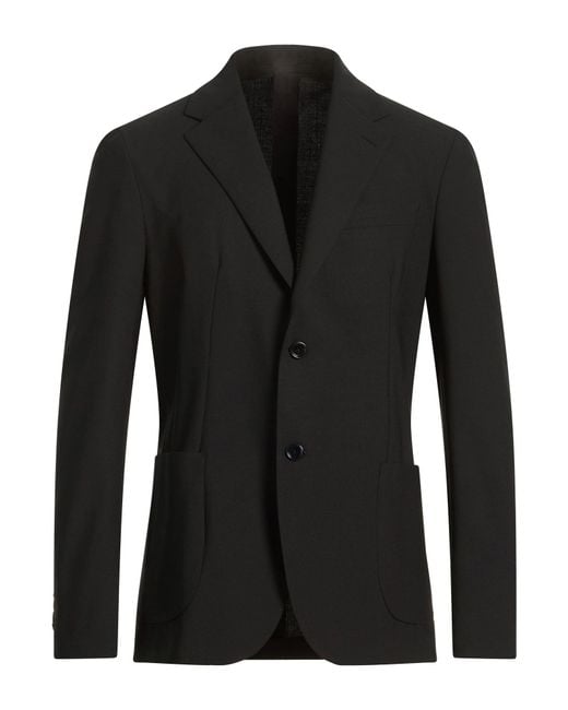 Lardini Black Blazer Polyester, Wool, Elastane for men