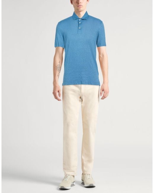 Fedeli Blue Polo Shirts for men