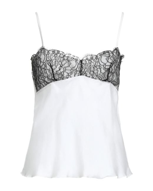 Sandro White Top Silk, Polyamide, Cotton