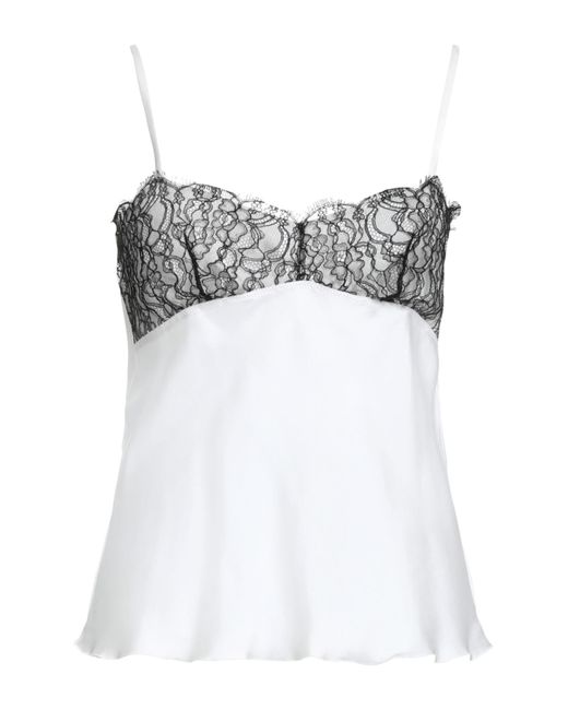 Sandro White Top Silk, Polyamide, Cotton