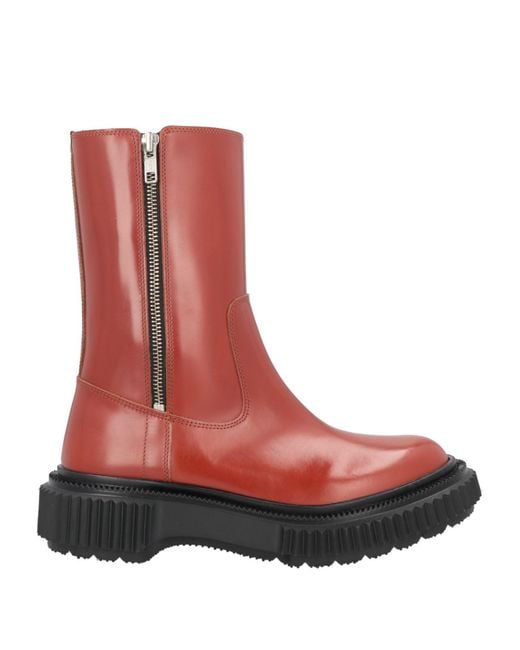Adieu Red Ankle Boots